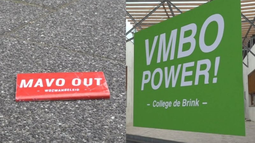 College de Brink bedenkt ludieke reactie op MAVO-out stickers: &quot;MAVO-power&quot;