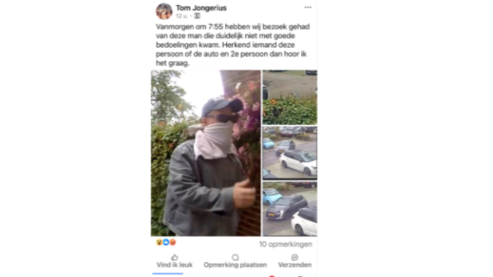 De bewoner maakt zich ongerust.
