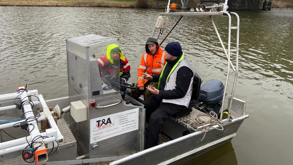 De boot waarmee het onderzoek plaatsvond.