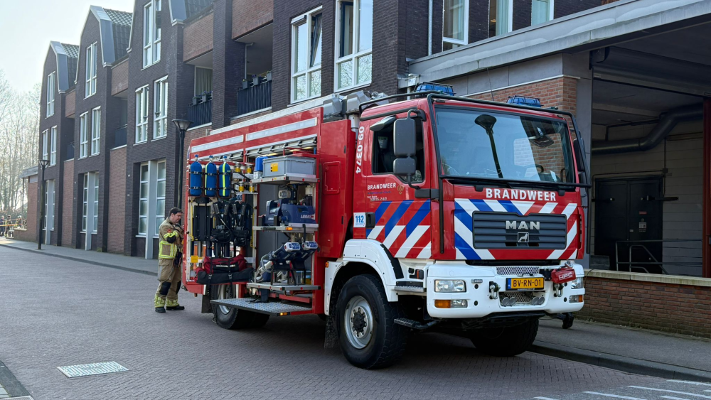 De brandweer ter plaatse.