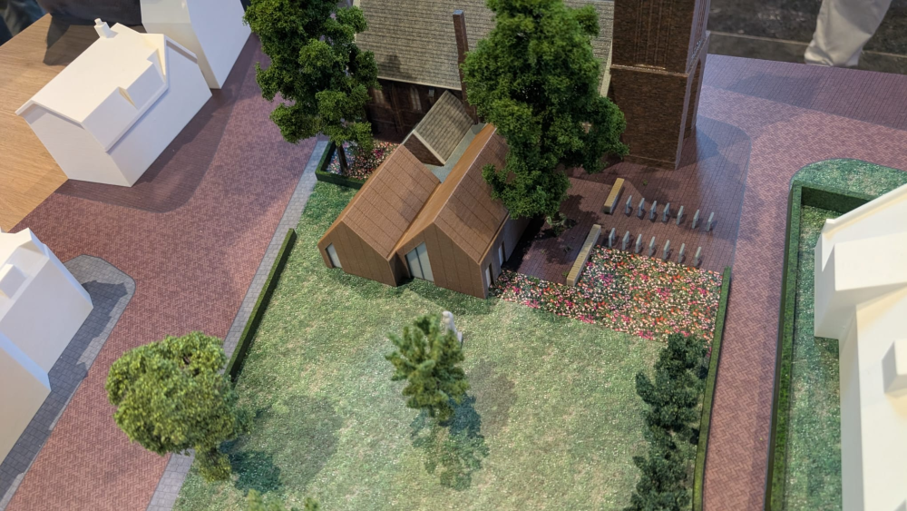 De maquette van de aanbouw