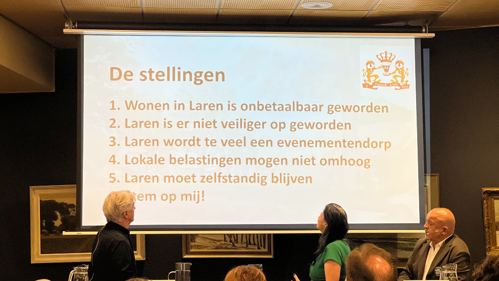 De stellingen van het verkiezingsdebat in Laren