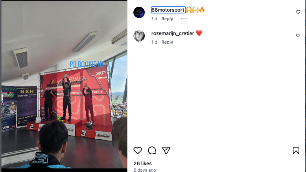 Een post van het huldigingsmoment op de Instagram van Jordi.