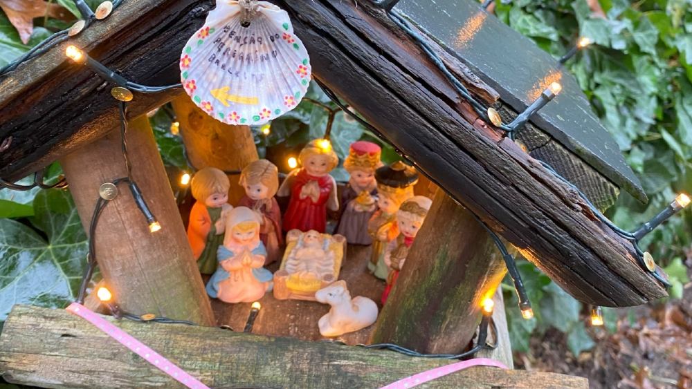 Een van de kerststallen op de route.