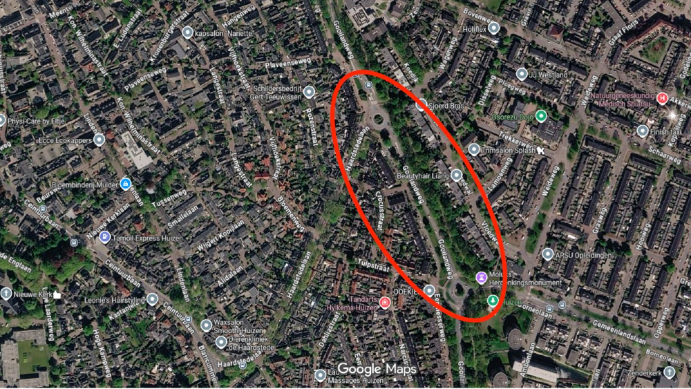 Gooilandweg vanaf de rotondes afgezet
