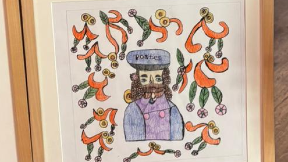 Yvonne's kunstwerk van de Franse postbode