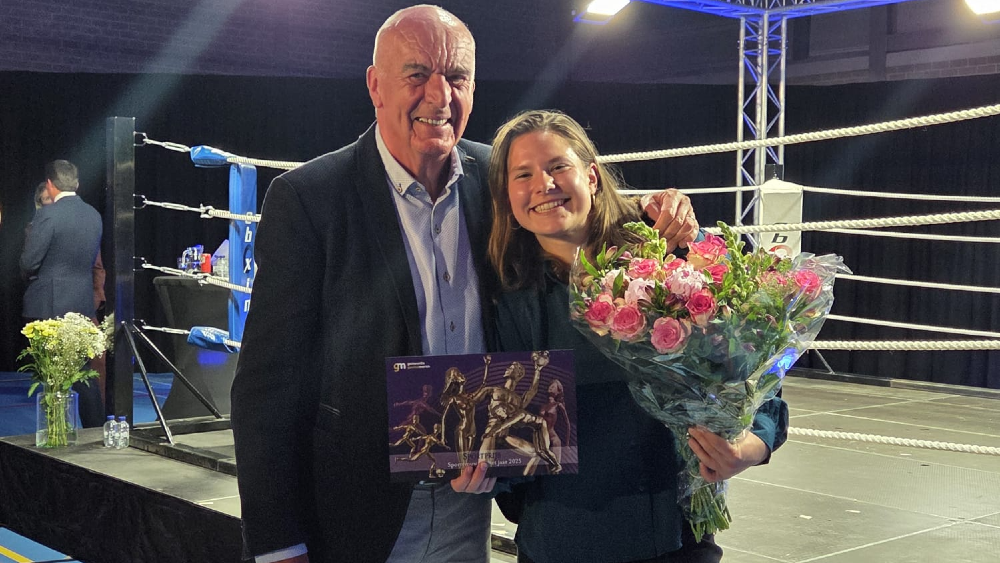 Lieve met haar oude teammanager van SDO Edwin Veen